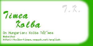 timea kolba business card